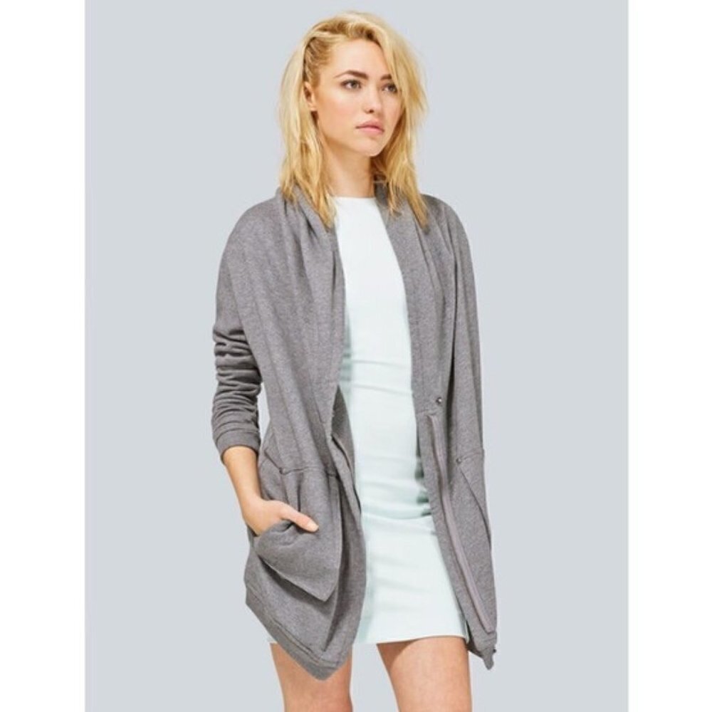 Aritzia Wilfred Free Rousseau Gray Sweater Jacket